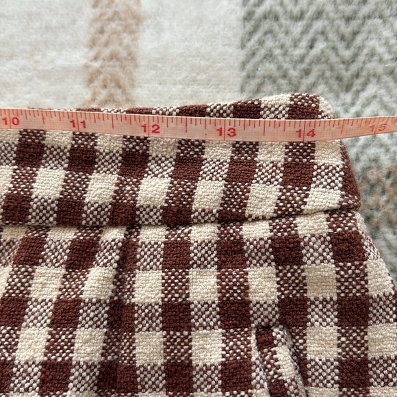 Sezane brown gingham/ecru Martin crop trousers size 40/8 - Picture 11 of 11